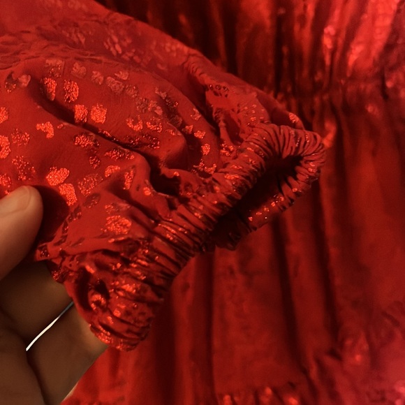 Michael Kors Red Open Shoulder Long Sleeve Holiday Dress XXS NWT - Picture 6 of 6